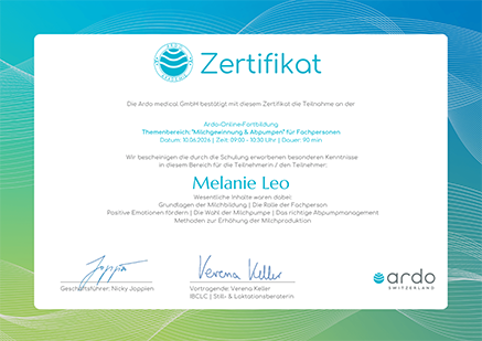 zertifikat ardo milchgewinnung